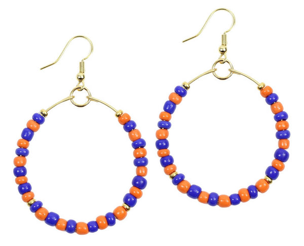 The Chloe Earring - Orange + Blue