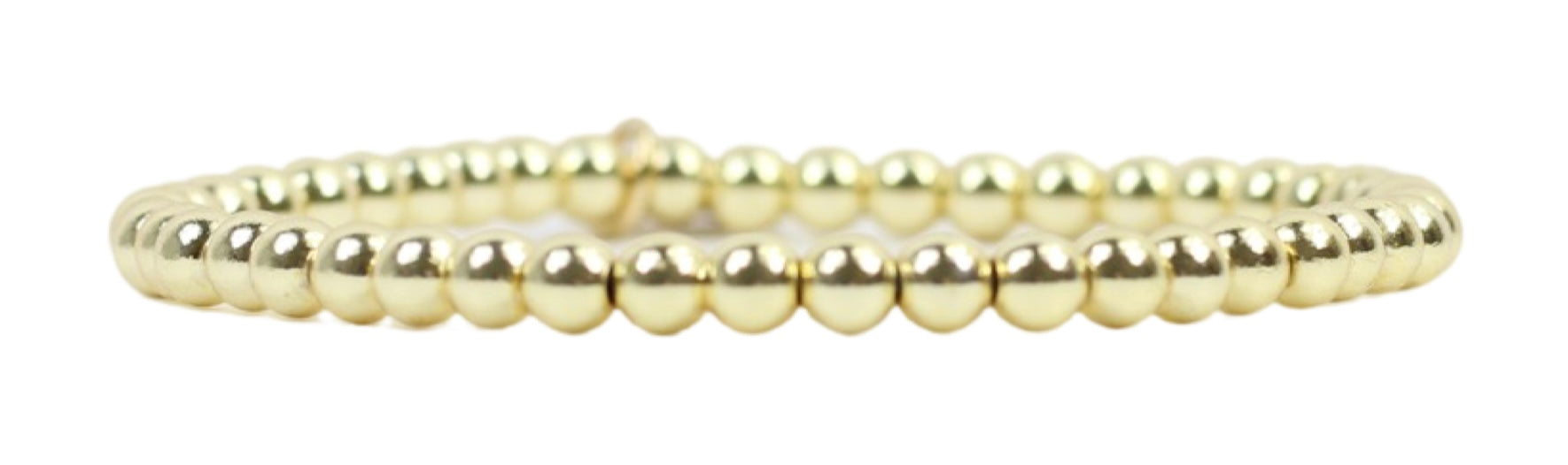 Gold 3mm beaded stretch stacking bracelet