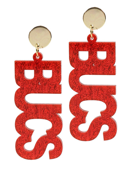 Bucs Acrylic Earring - Red Shimmer