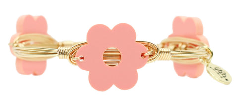 The Flower Bangle Bracelet - Coral