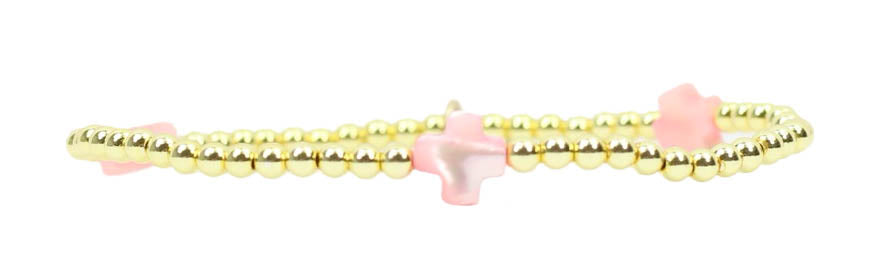 Ella Stacker Stretch Bracelet - Blush Cross
