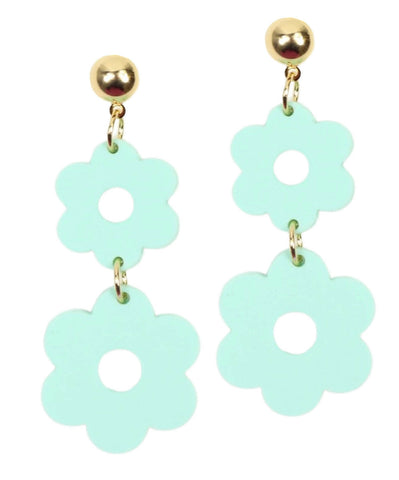 Mint Flower Earring