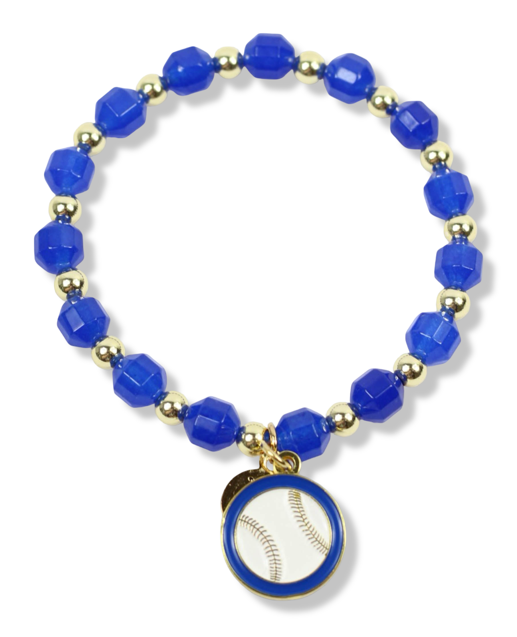 Annie Stacker Bracelet - Blue Baseball