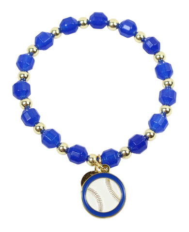 Annie Stacker Bracelet - Blue Baseball