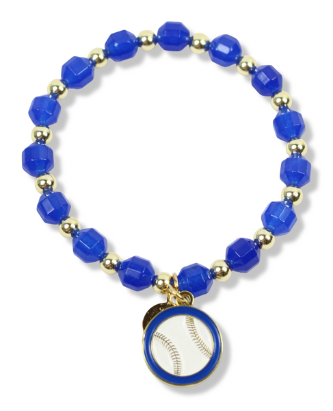 Annie Stacker Bracelet - Blue Baseball
