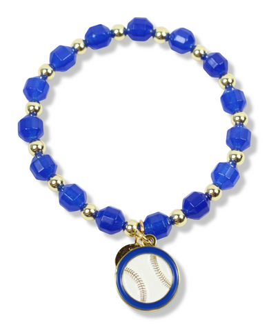 Annie Stacker Bracelet - Blue Baseball