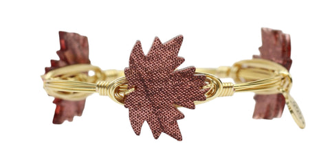 The Shimmer Leaf Bangle Bracelet