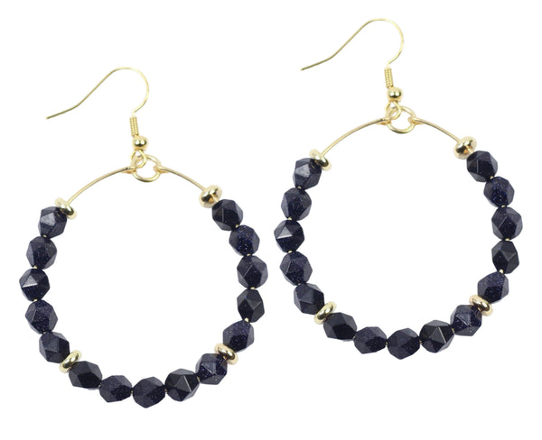 The Chloe Earring - Navy Sandstone