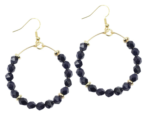 The Chloe Earring - Navy Sandstone