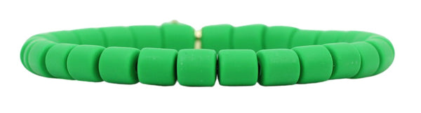 Stacker Stretch Bracelet - Green Vinyl