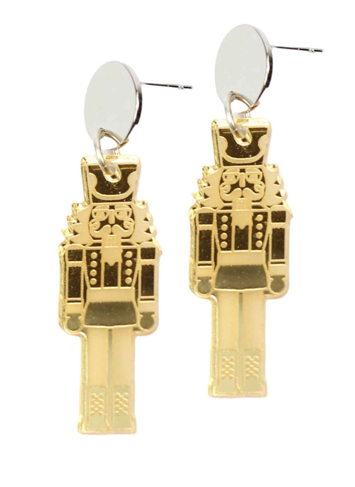 The Gold Mirror Nutcracker Earring