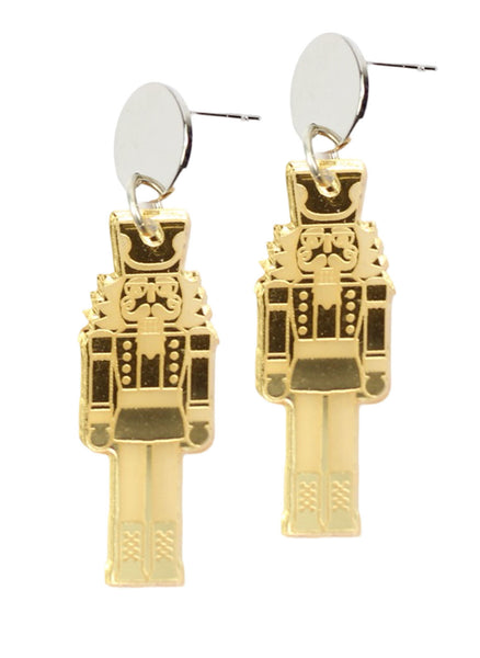 The Gold Mirror Nutcracker Earring