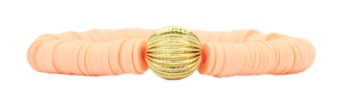 Shelby Vinyl Stretch Bracelet - Coral