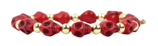 Shelby Stretch Bracelet - Red Skull