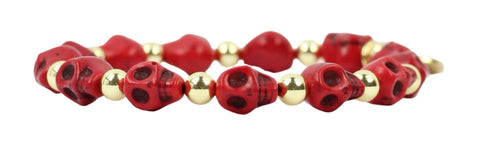 Shelby Stretch Bracelet - Red Skull