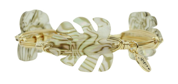 Abalone Palm Bangle Bracelet