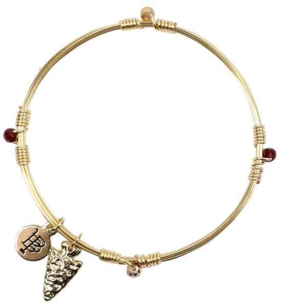 The Gameday Bangle - Garnet + Gold