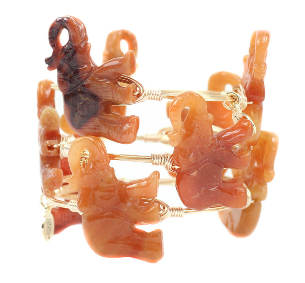 The Orange Elephant Bangle Bracelet