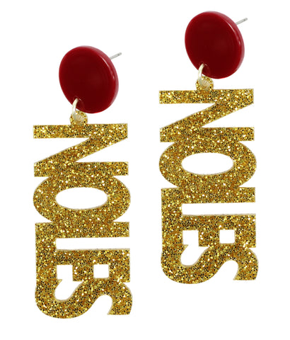 Noles Acrylic Earring - Gold Glitter