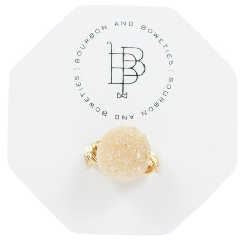 Round Champagne Druzy Ring