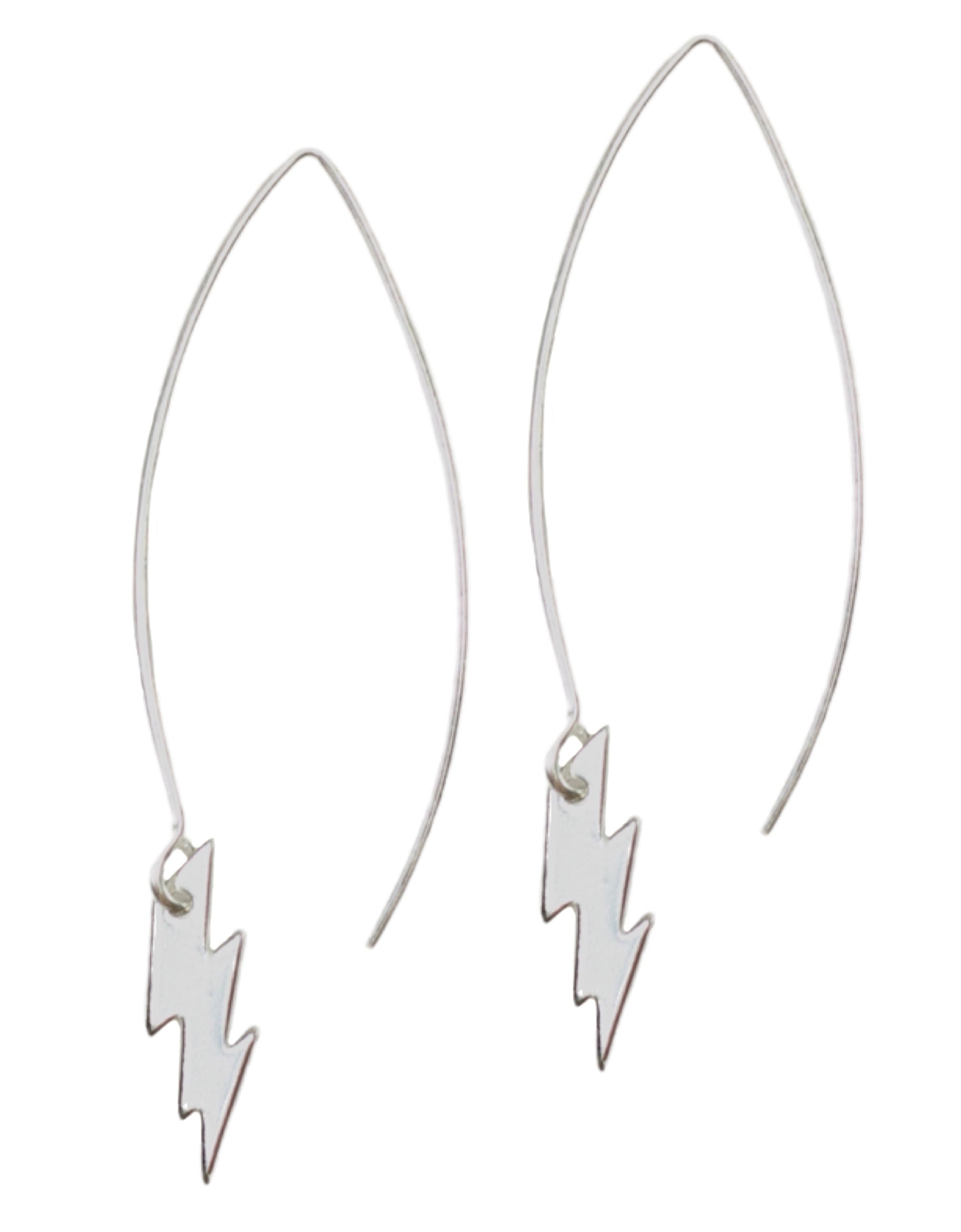 Lightning Bolt Long Hoop Earring