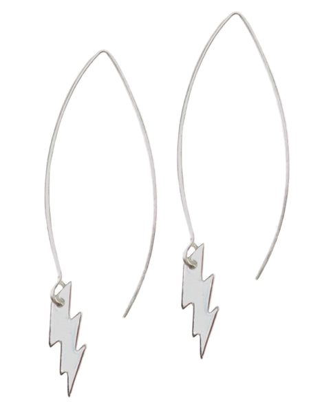 Lightning Bolt Long Hoop Earring