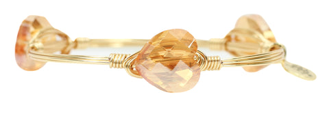 Gold Heart Bangle Bracelet