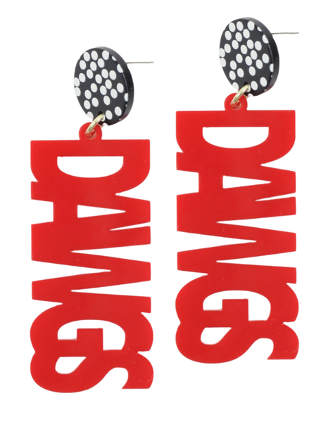 Dawgs Acrylic Earring - Red