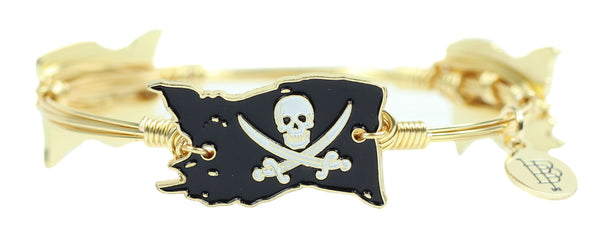 Raise the Flags Bangle Bracelet - Black