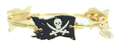 Raise the Flags Bangle Bracelet - Black