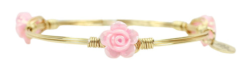 The Mini Rose Bangle Bracelet - Light Pink