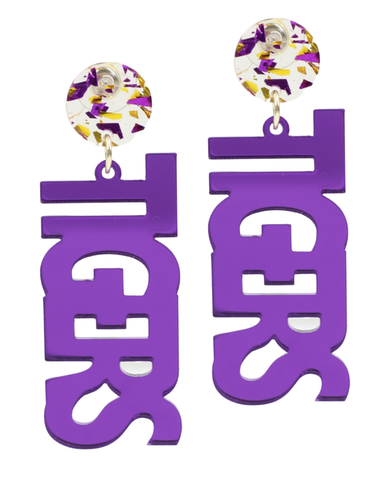 Tigers Acrylic Earring - Confetti