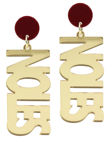 Noles Acrylic Earring - Gold Mirrored