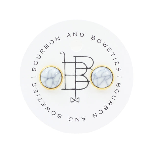 The Stella Stud Earring - Marble