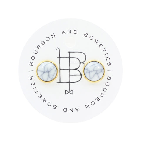 The Stella Stud Earring - Marble