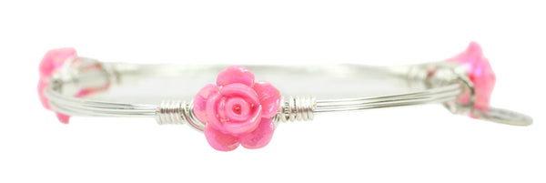 The Mini Rose Bangle Bracelet - Hot Pink