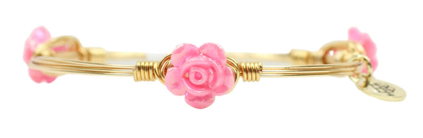 The Mini Rose Bangle Bracelet - Hot Pink