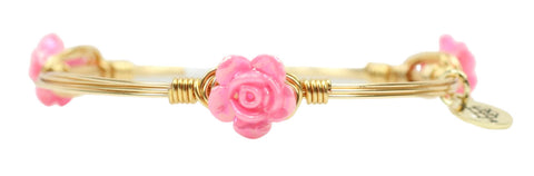 The Mini Rose Bangle Bracelet - Hot Pink