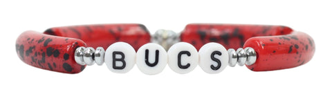Bucs Acrylic Stretch Bracelet